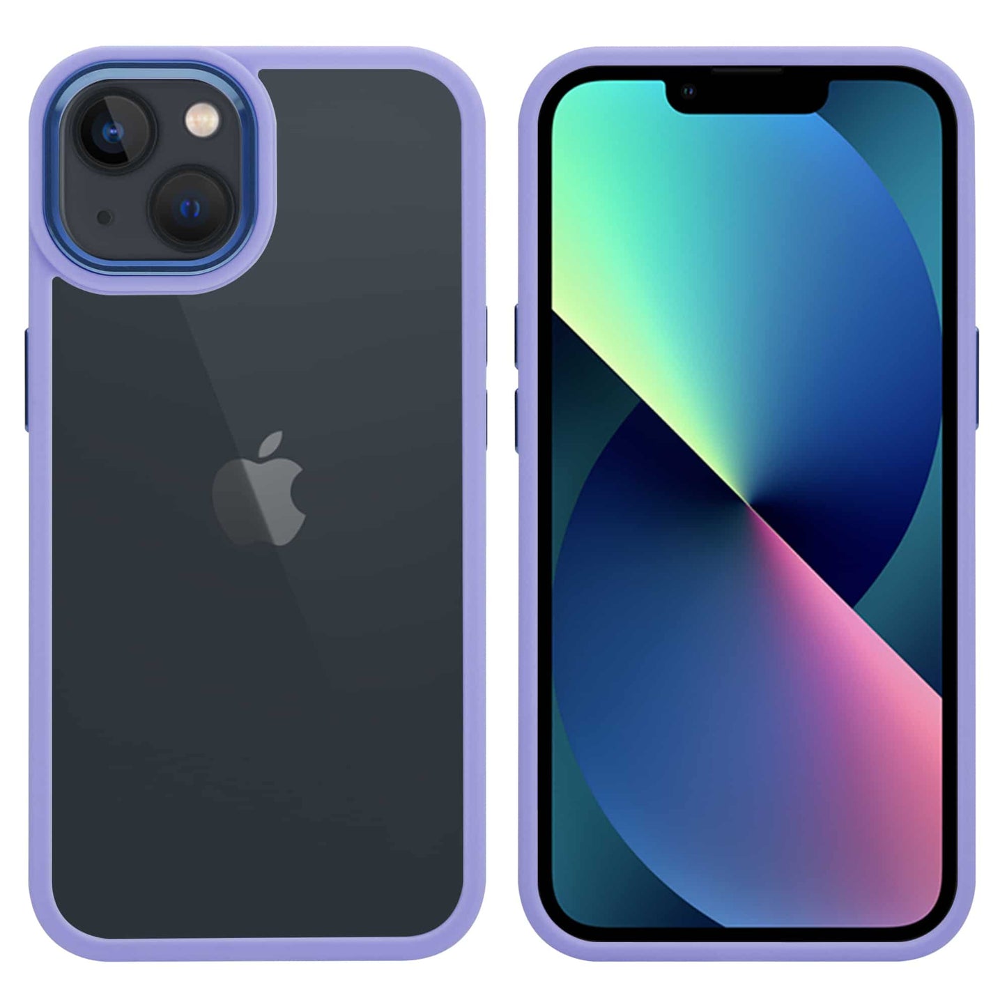 IYUPP Bumper Hülle für iPhone 13 Lila x Transparent
