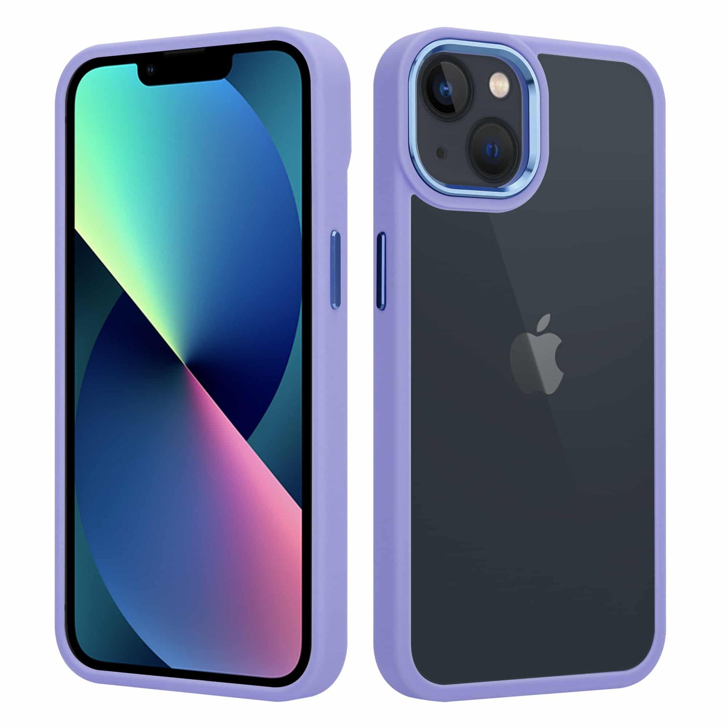 IYUPP Bumper Hülle für iPhone 13 Lila x Transparent