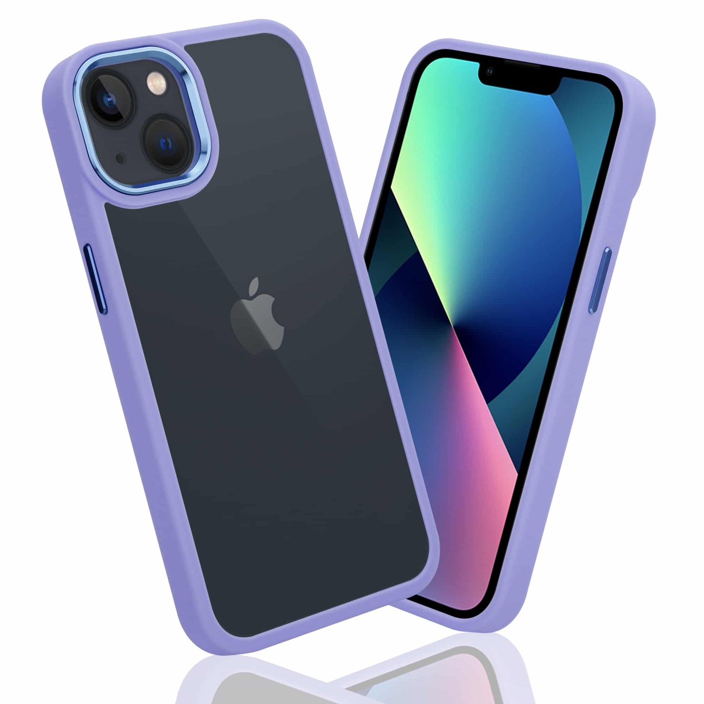 IYUPP Bumper Hülle für iPhone 13 Lila x Transparent