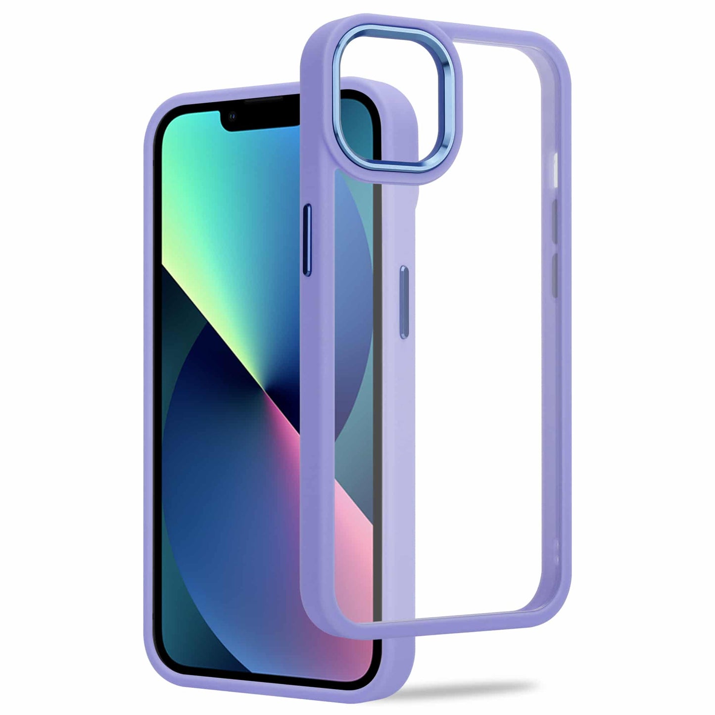 IYUPP Bumper Hülle für iPhone 13 Lila x Transparent