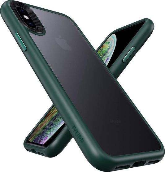 IYUPP Schutzhülle für iPhone X / Xs Hülle Grün x Schwarz Bumper