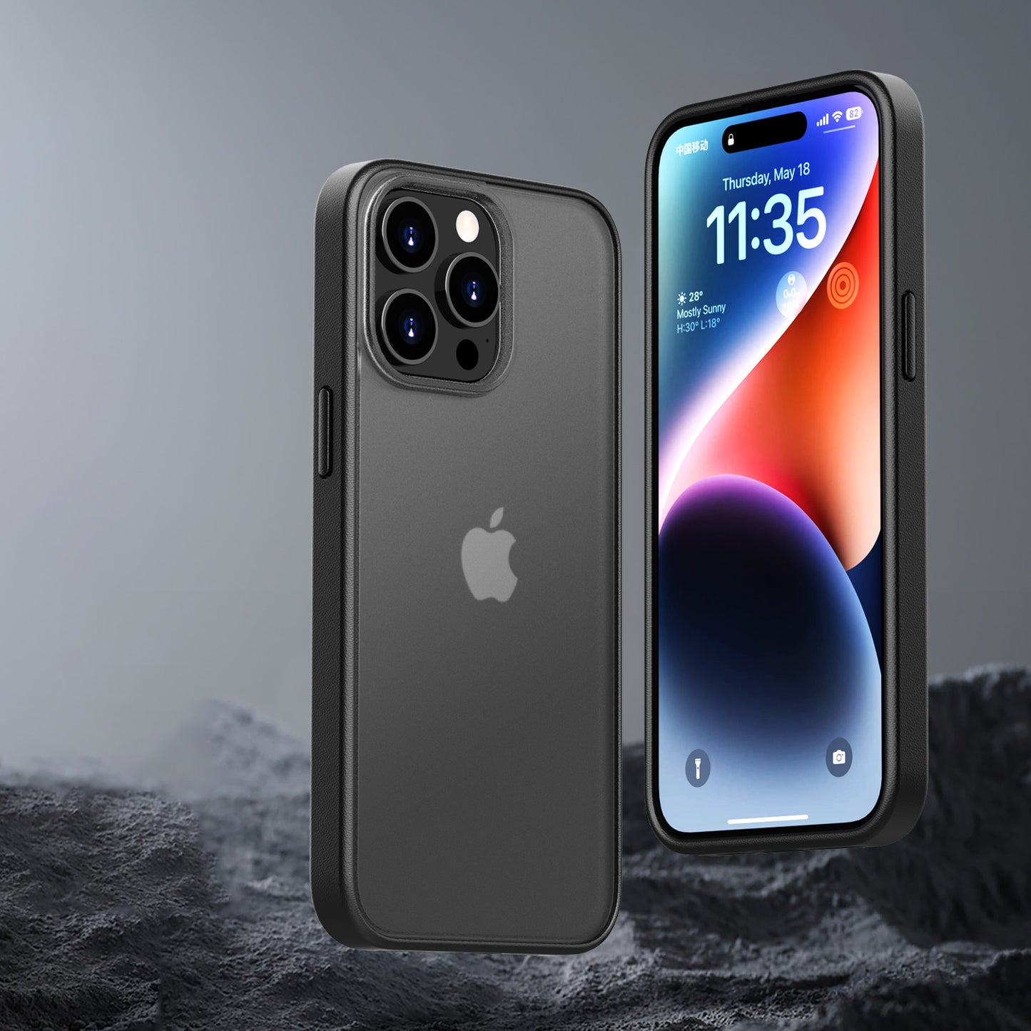 IYUPP Hülle Bumper Case für iPhone 13 Pro – Schwarz
