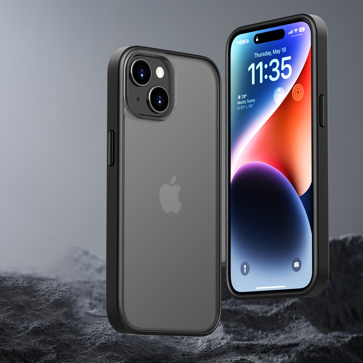 IYUPP Hülle Bumper Case für iPhone 12 / 12 Pro – Schwarz