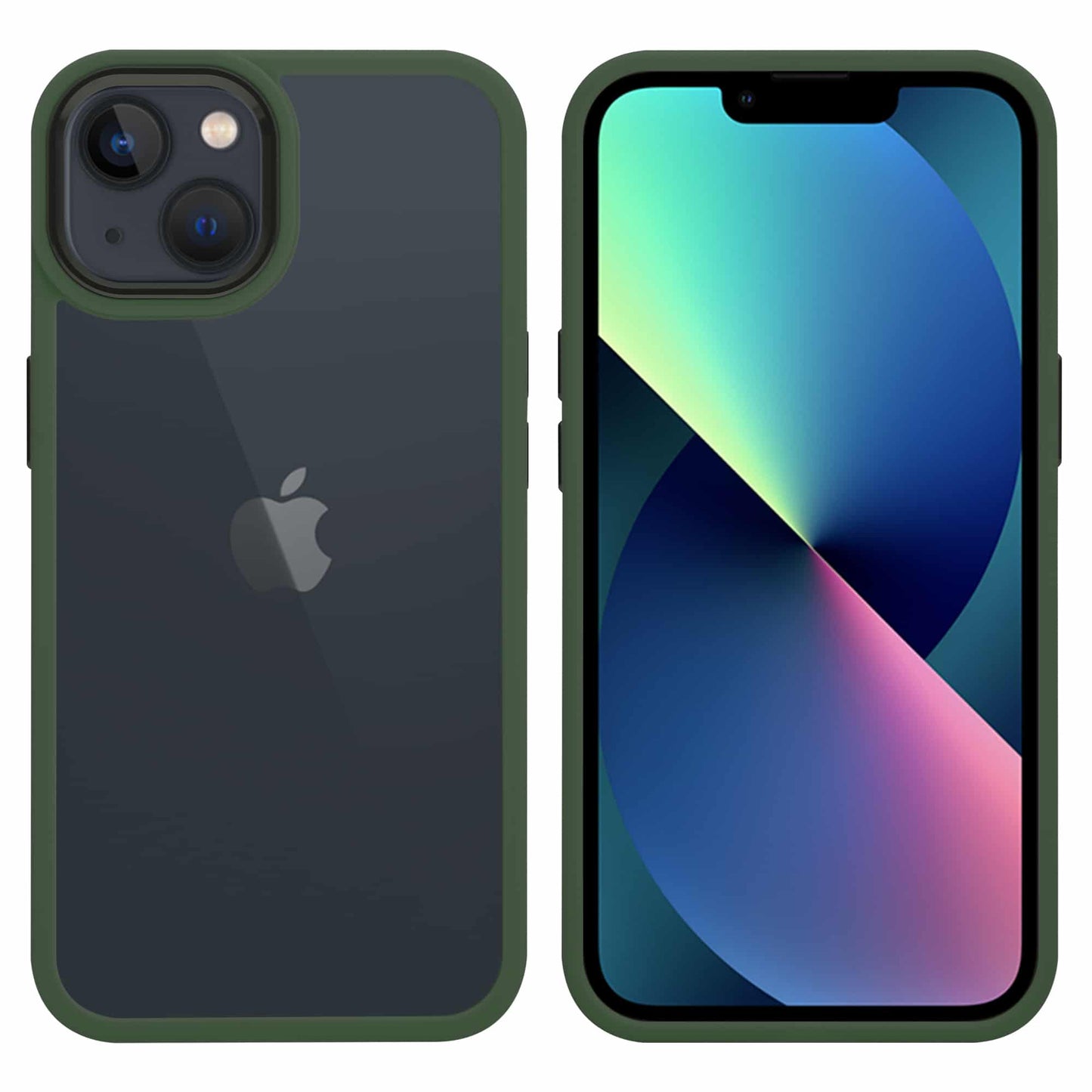 IYUPP Handyhülle für iPhone 12 / 12 Pro Hülle Bumper Grün x Transparent