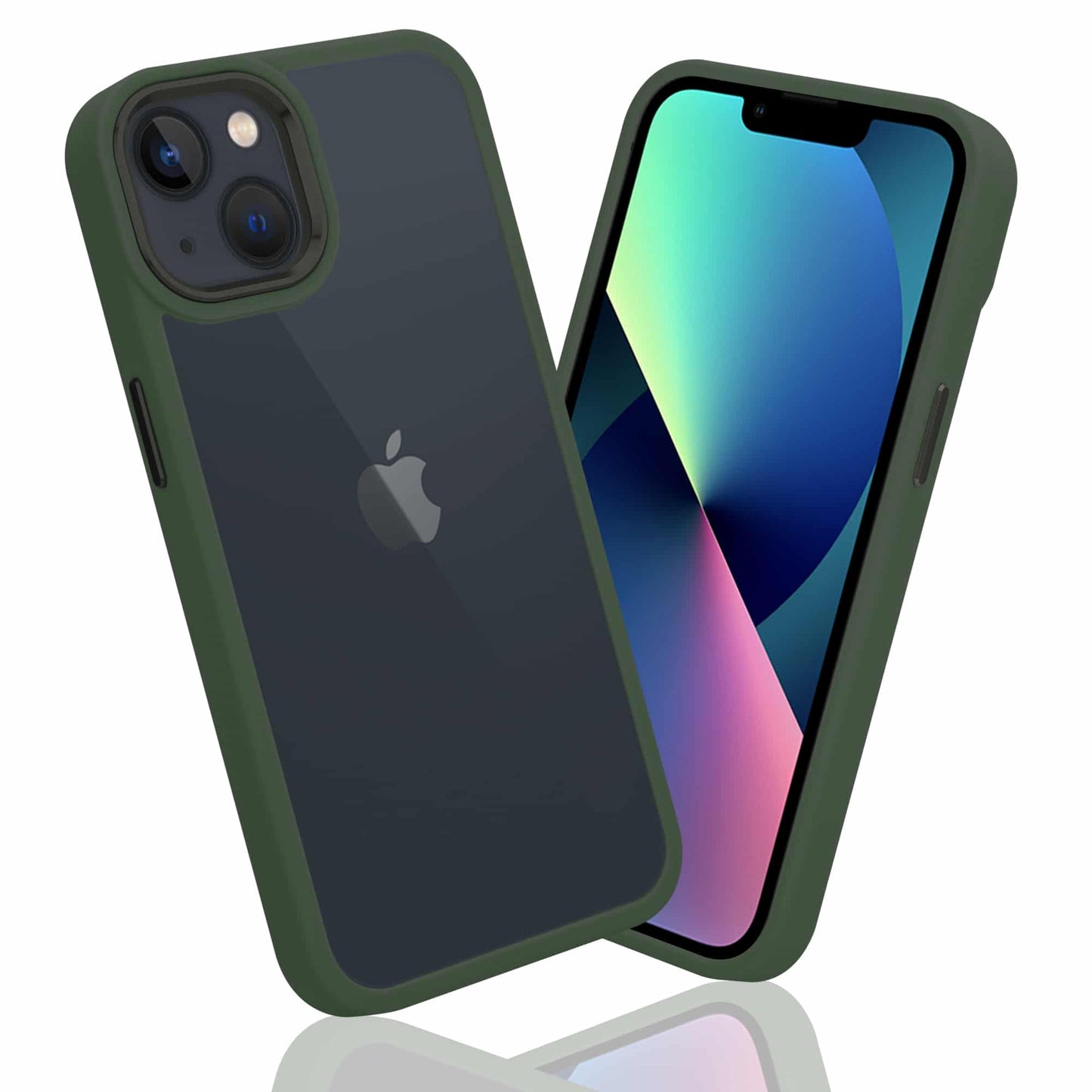 IYUPP Handyhülle für iPhone 12 / 12 Pro Hülle Bumper Grün x Transparent