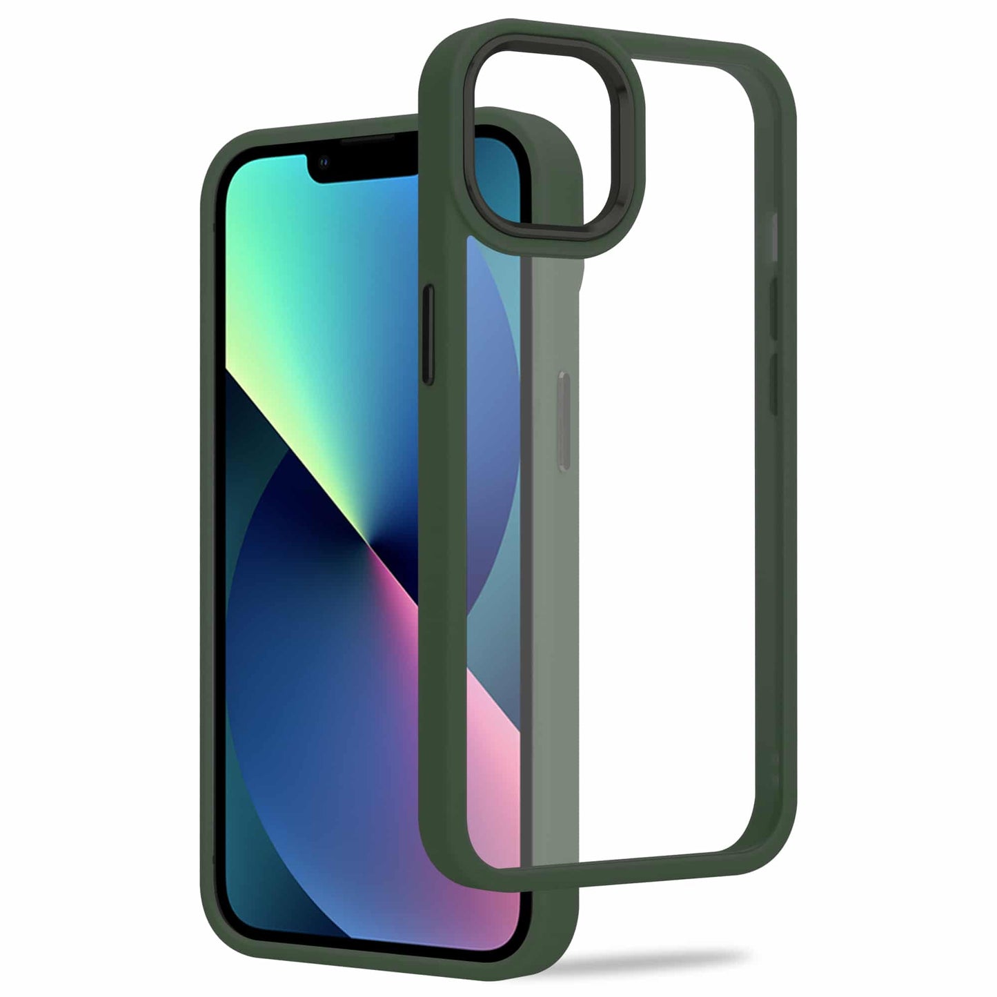 IYUPP Handyhülle für iPhone 12 / 12 Pro Hülle Bumper Grün x Transparent