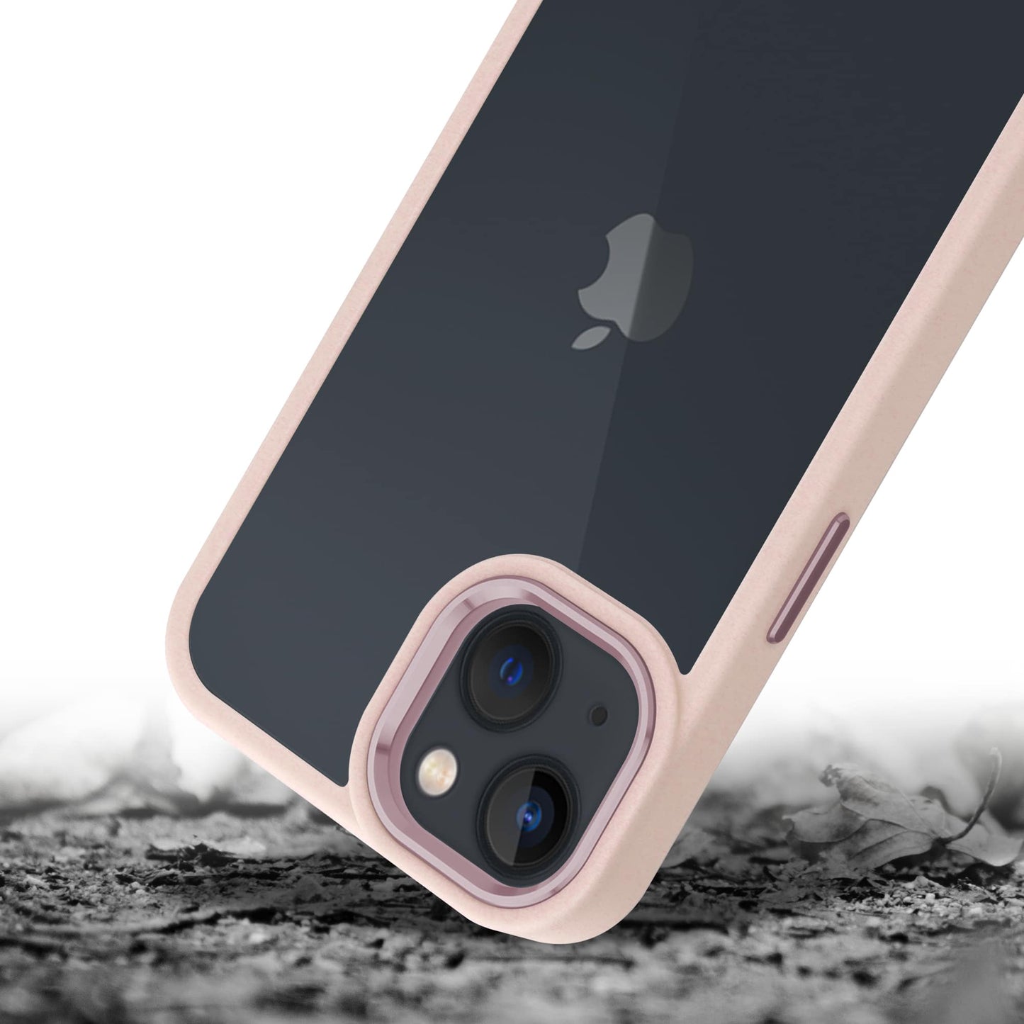 IYUPP Bumper Hülle für iPhone 13 Rosa x Transparent