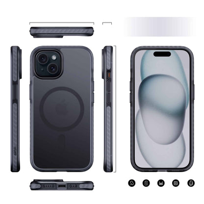 IYUPP Armor Hülle Case für iPhone 15 Pro mit MagSafe – Schwarz
