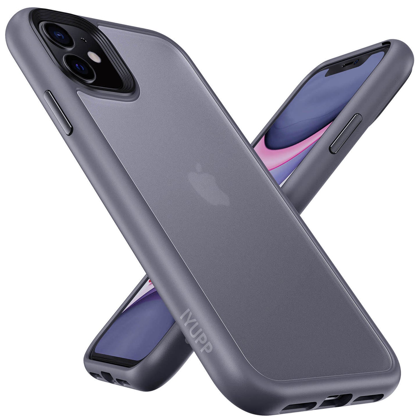 IYUPP Handyhülle für iPhone 11 Hülle Grau x Weiß Bumper