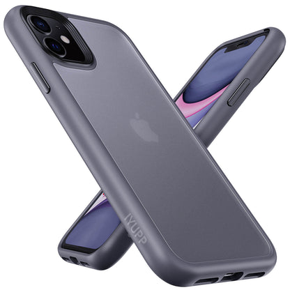 IYUPP Handyhülle für iPhone 11 Hülle Grau x Weiß Bumper