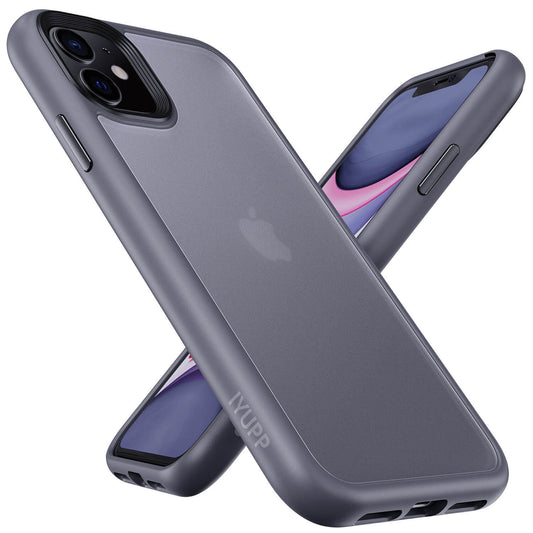 IYUPP Handyhülle für iPhone 11 Hülle Grau x Weiß Bumper
