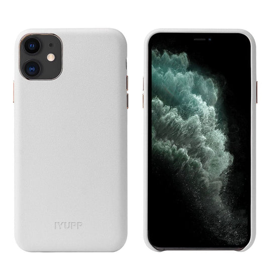 IYUPP PU Leder Hülle für iPhone 11 Weiß
