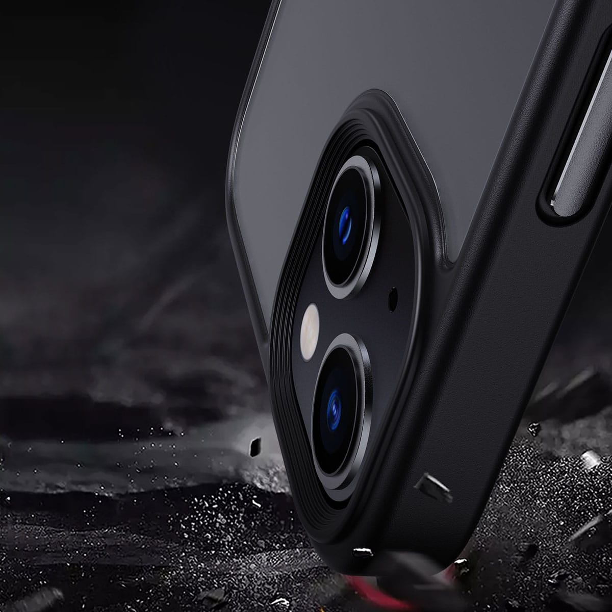 IYUPP Schutzhülle für iPhone 15 Pro Max Hülle Schwarz Bumper