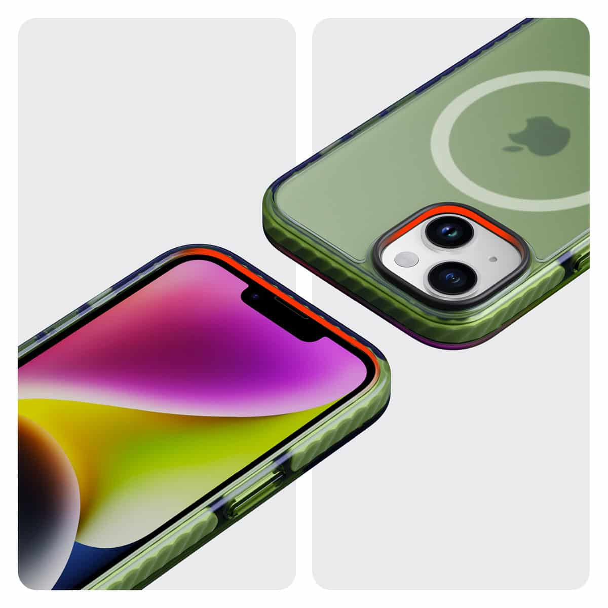 IYUPP Armor Hülle Case für iPhone 13 mit MagSafe – Grün