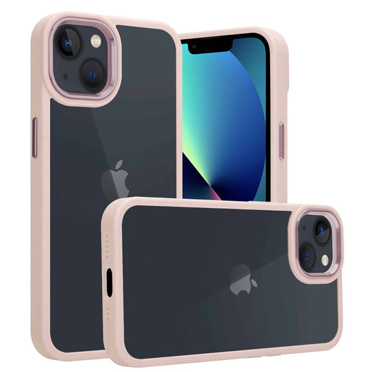 IYUPP Bumper Hülle für iPhone 13 Rosa x Transparent