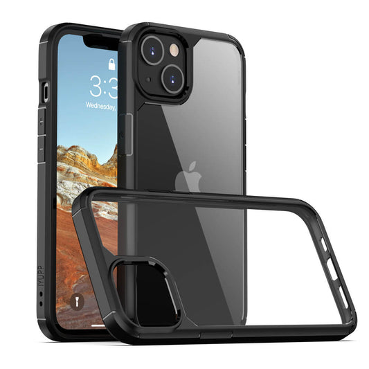 IYUPP Bumper für iPhone 11 Hülle Schwarz x Transparent