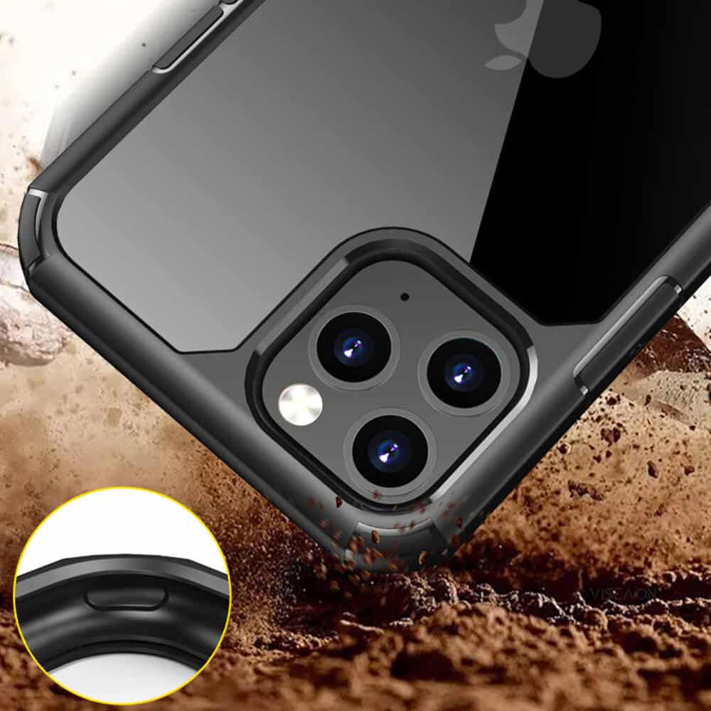 IYUPP Bumper für iPhone 11 Hülle Schwarz x Transparent