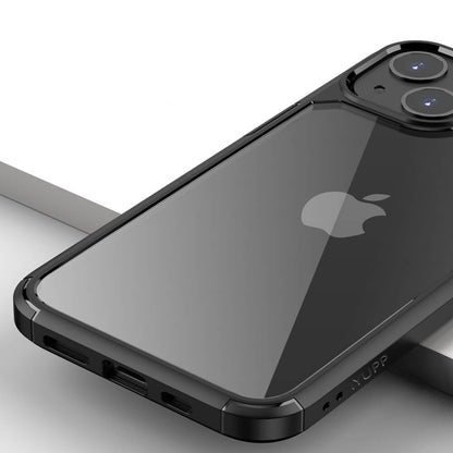 IYUPP Bumper für iPhone 12 / 12 Pro Hülle Schwarz x Transparent