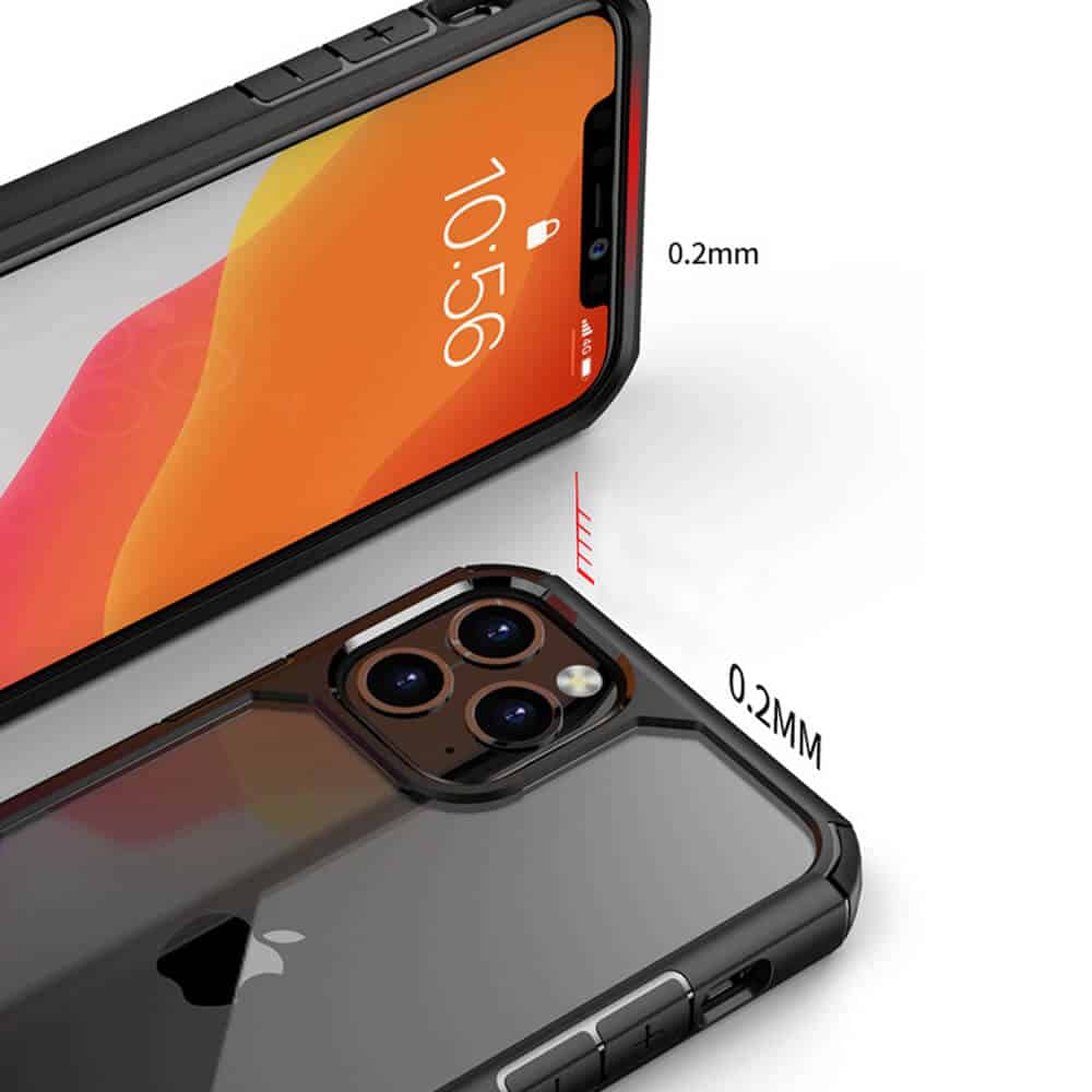 IYUPP Bumper für iPhone 12 / 12 Pro Hülle Schwarz x Transparent