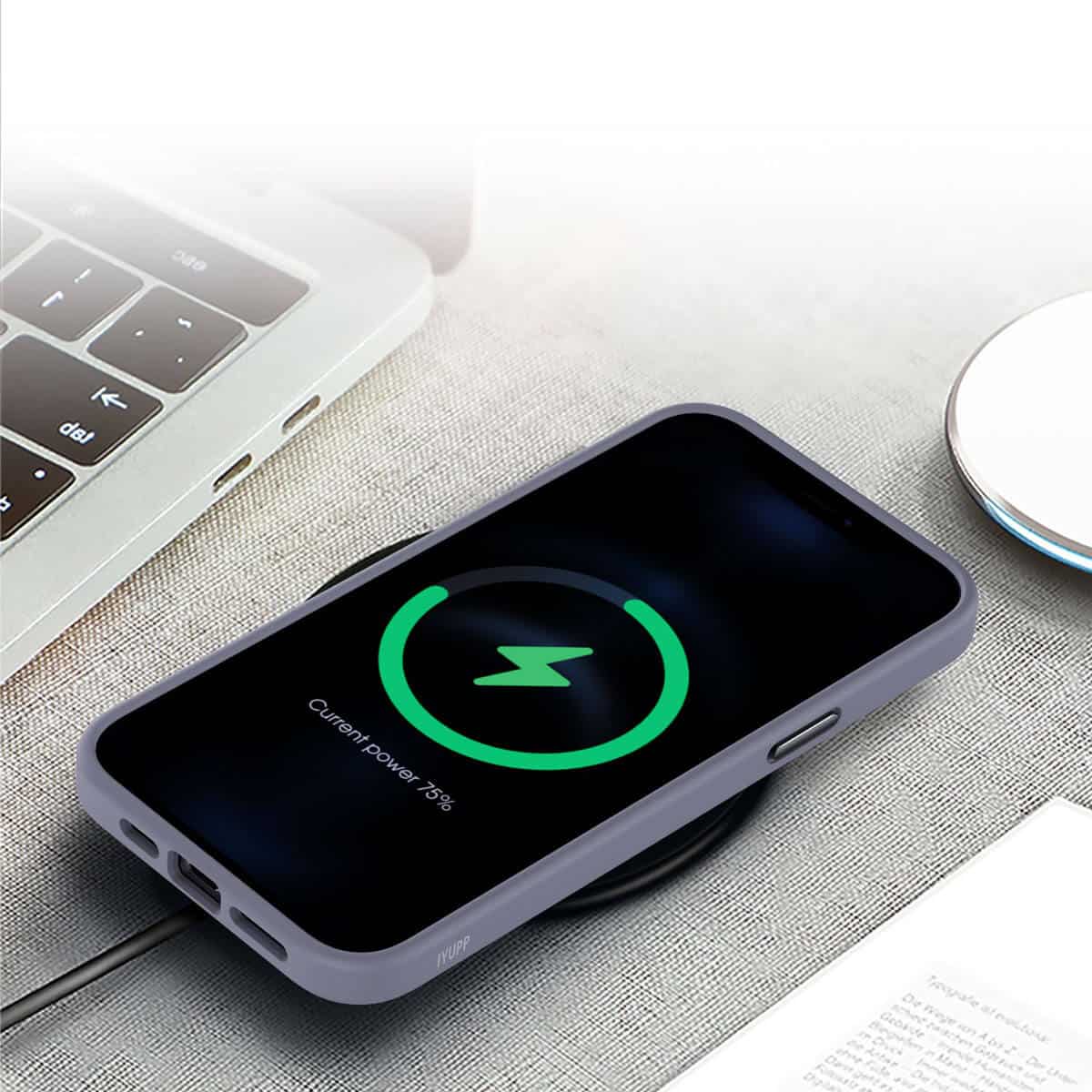 IYUPP Handyhülle für iPhone 11 Hülle Grau x Weiß Bumper