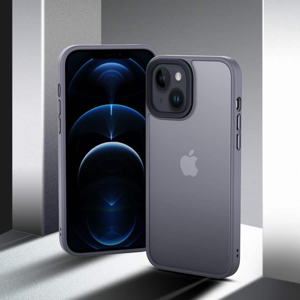 IYUPP Handyhülle für iPhone 11 Hülle Grau x Weiß Bumper