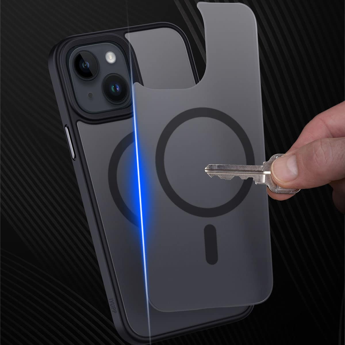 IYUPP Hülle Case für iPhone 15 Pro Max mit MagSafe – Schwarz