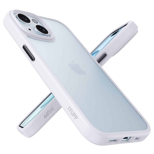 IYUPP Schutzhülle für iPhone 15 Hülle Weiß Bumper