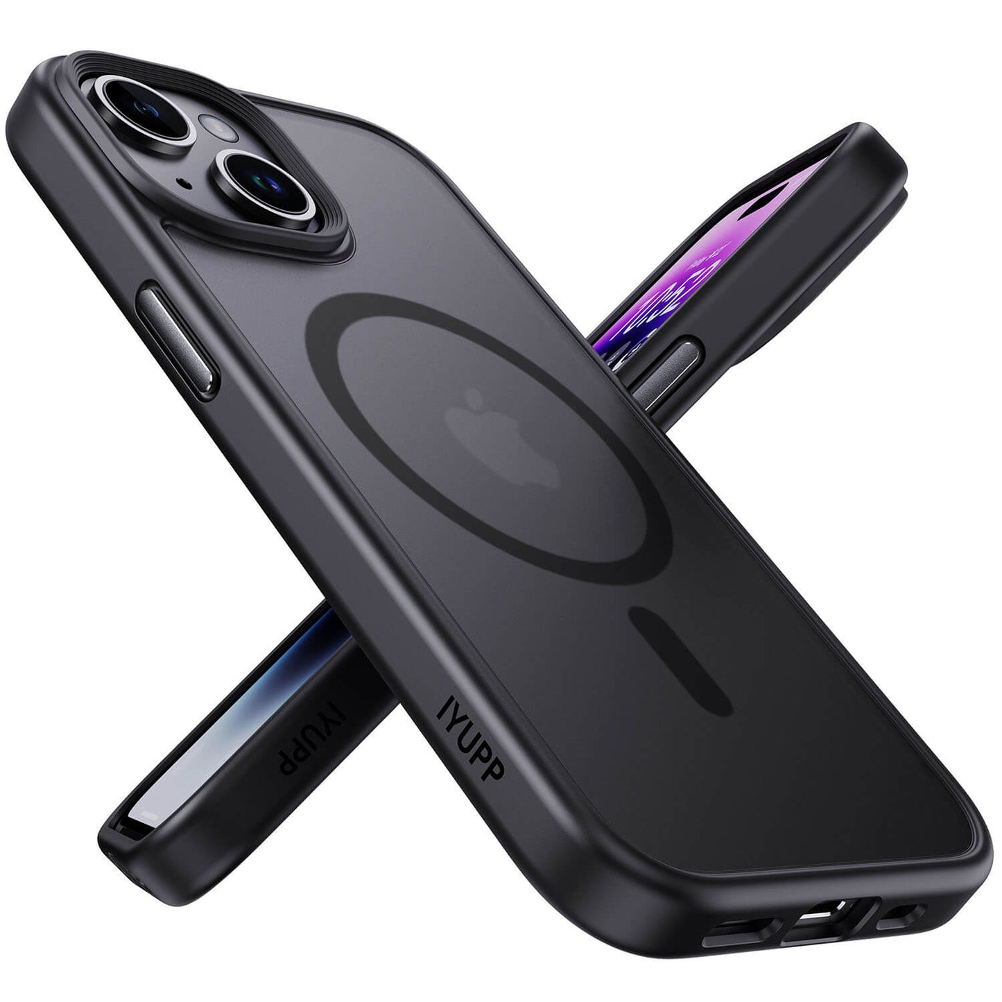 IYUPP Hülle Case für iPhone 15 mit MagSafe – Schwarz