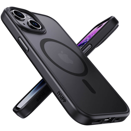 IYUPP Hülle Case für iPhone 15 mit MagSafe – Schwarz