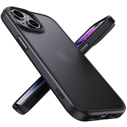 IYUPP Schutzhülle für iPhone 15 Hülle Schwarz Bumper