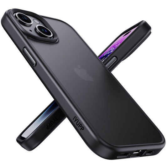 IYUPP Schutzhülle für iPhone 15 Hülle Schwarz Bumper