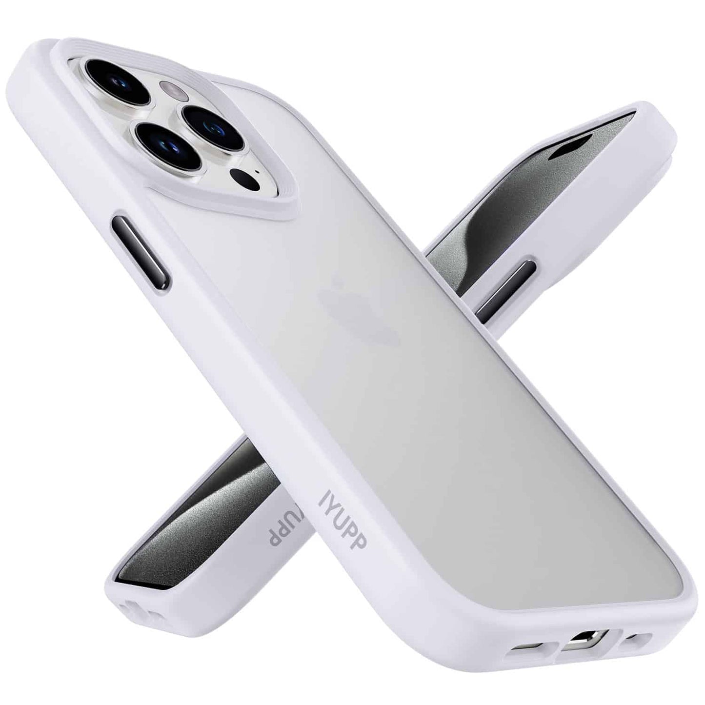IYUPP Schutzhülle für iPhone 15 Pro Hülle Weiß Bumper