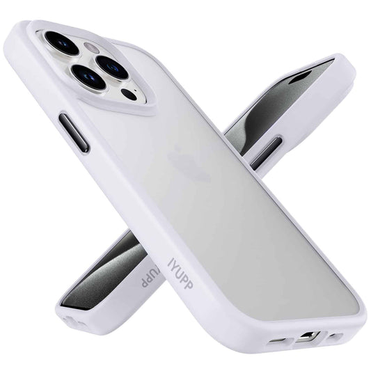 IYUPP Schutzhülle für iPhone 15 Pro Hülle Weiß Bumper