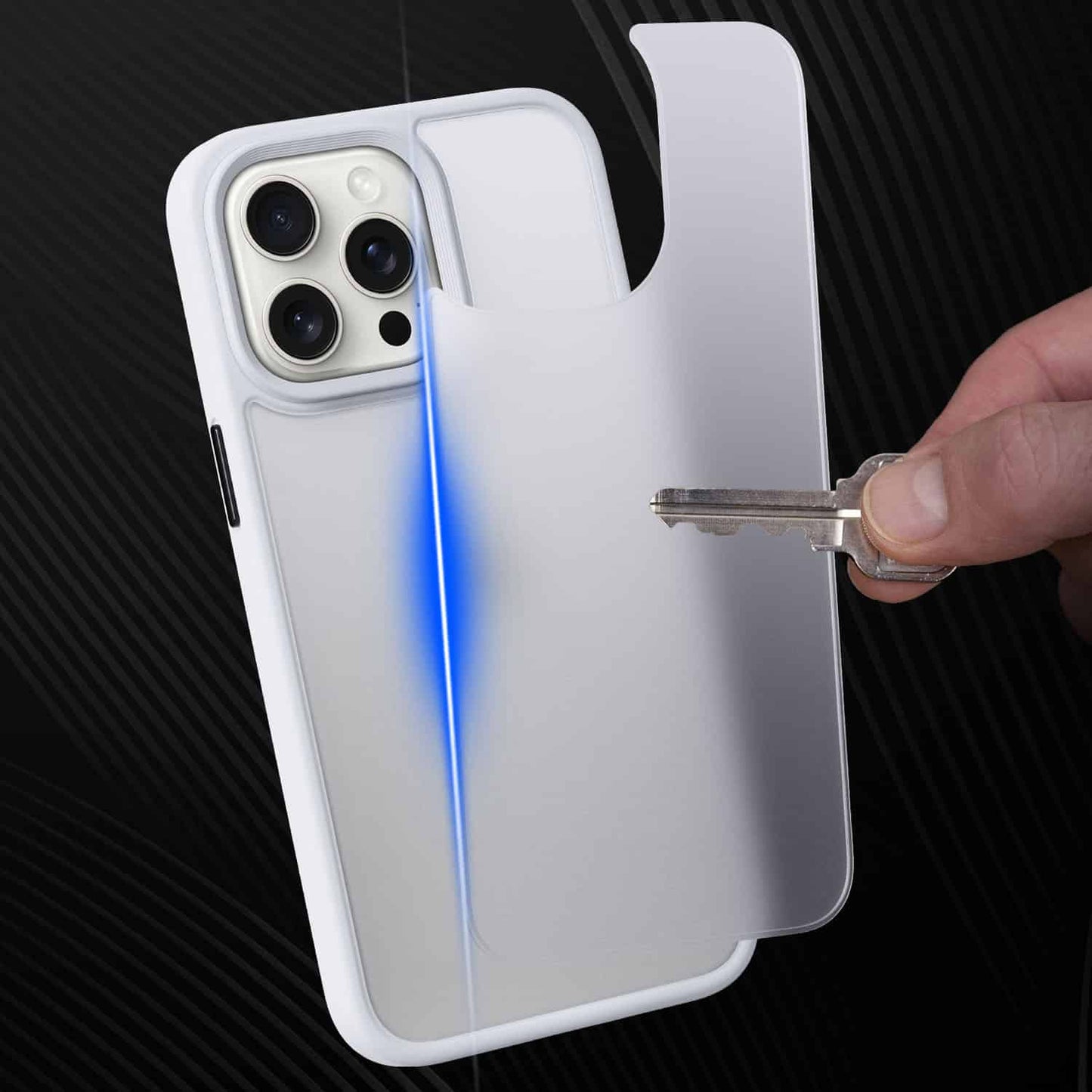 IYUPP Schutzhülle für iPhone 15 Pro Hülle Weiß Bumper