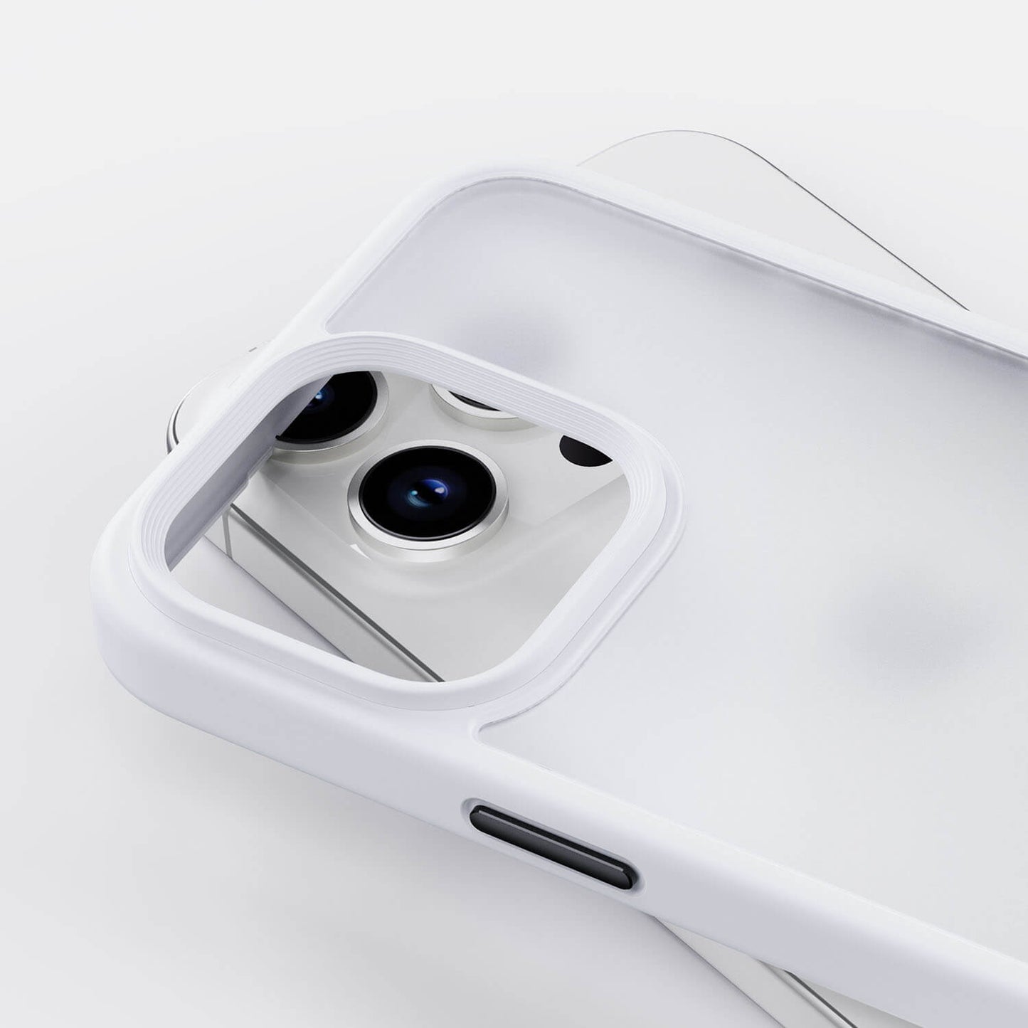 IYUPP Schutzhülle für iPhone 15 Pro Hülle Weiß Bumper