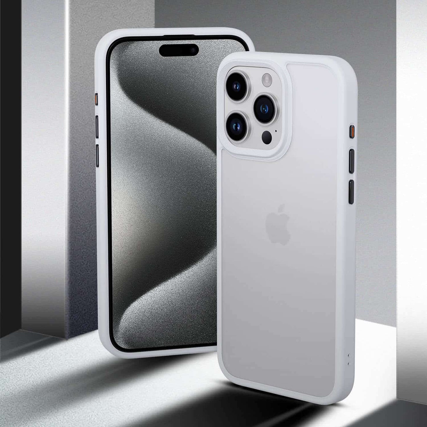 IYUPP Schutzhülle für iPhone 15 Pro Hülle Weiß Bumper