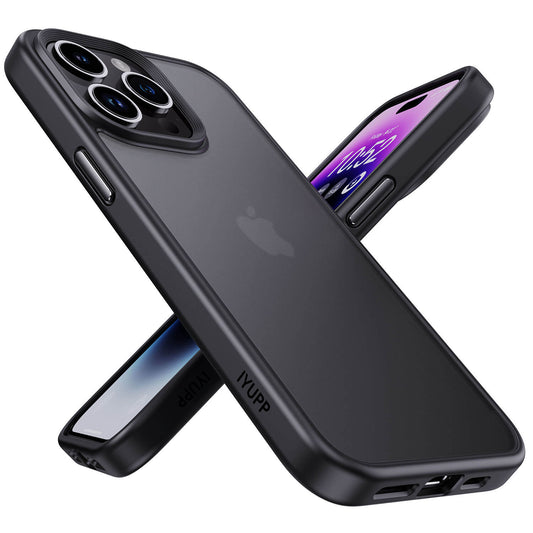 IYUPP Schutzhülle für iPhone 15 Pro Max Hülle Schwarz Bumper