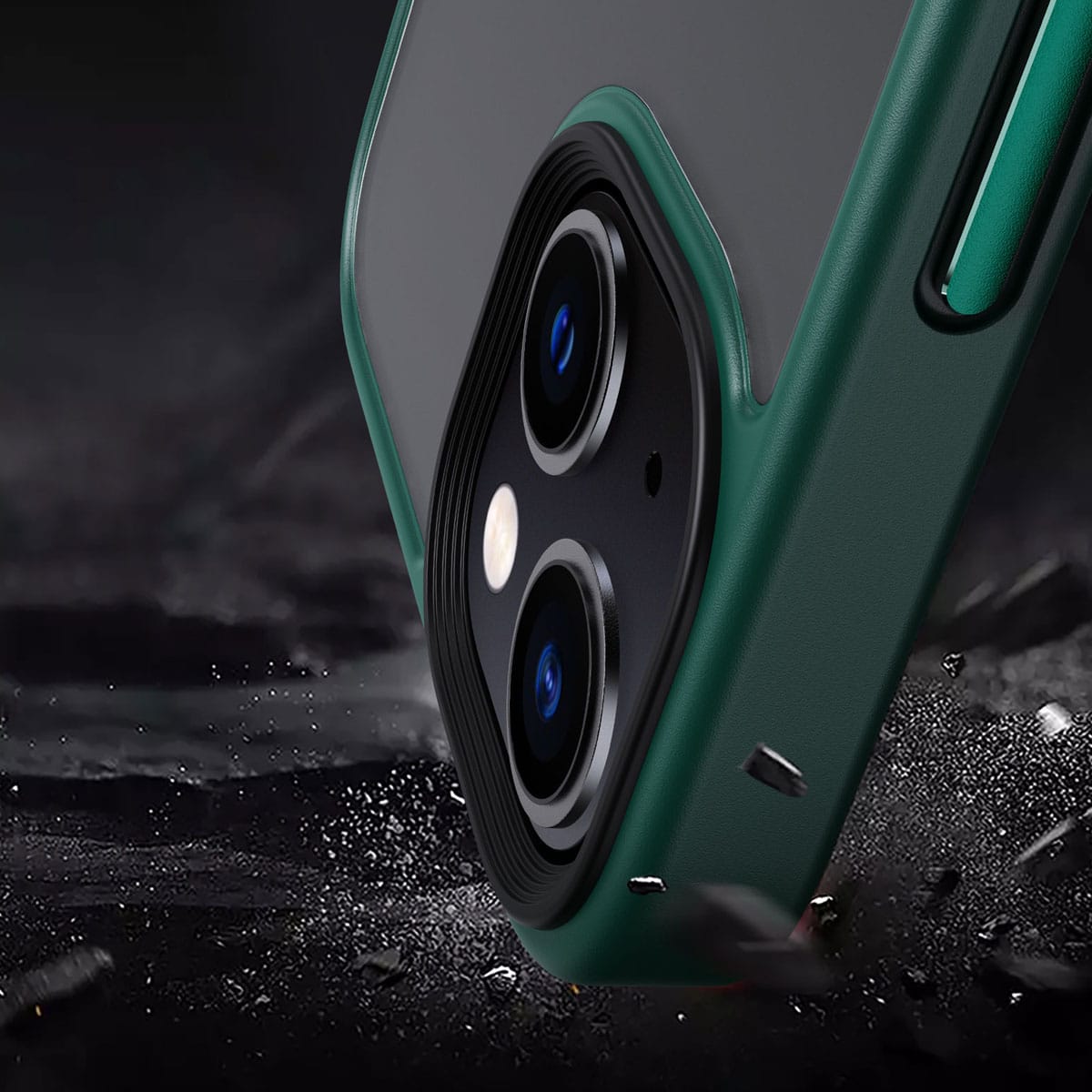 IYUPP Bumper für iPhone 11 Hülle Grün x Schwarz – Stoßfest