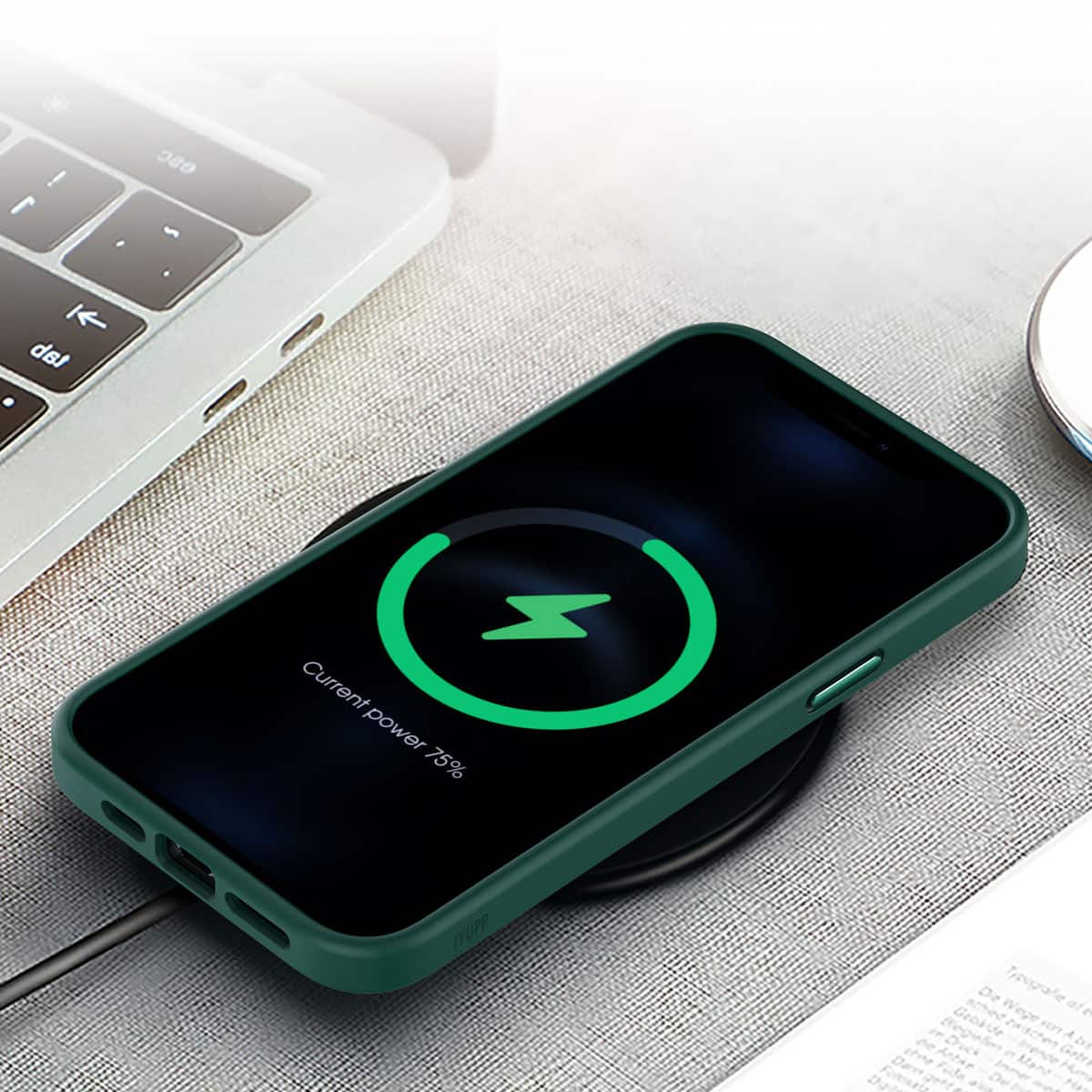 IYUPP Bumper für iPhone 11 Hülle Grün x Schwarz – Stoßfest