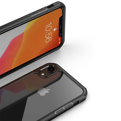 IYUPP Bumper für iPhone XR Hülle Schwarz x Transparent