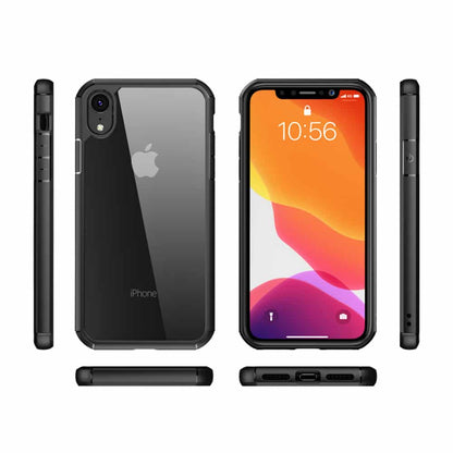 IYUPP Bumper für iPhone XR Hülle Schwarz x Transparent