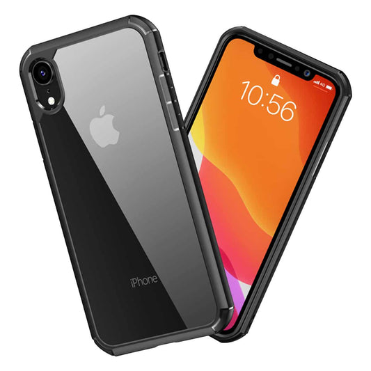 IYUPP Bumper für iPhone XR Hülle Schwarz x Transparent