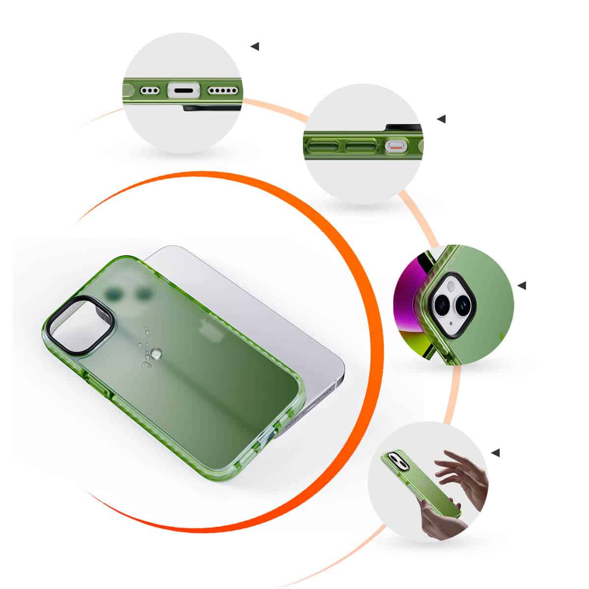 IYUPP Schutzhülle für iPhone 14 Hülle Grün Armor
