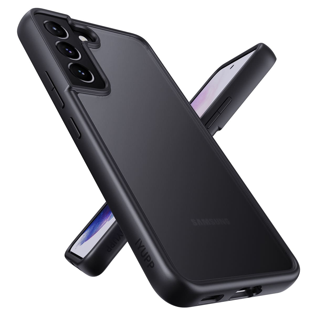 IYUPP Schutzhülle für Samsung Galaxy S22 Hülle Schwarz Bumper