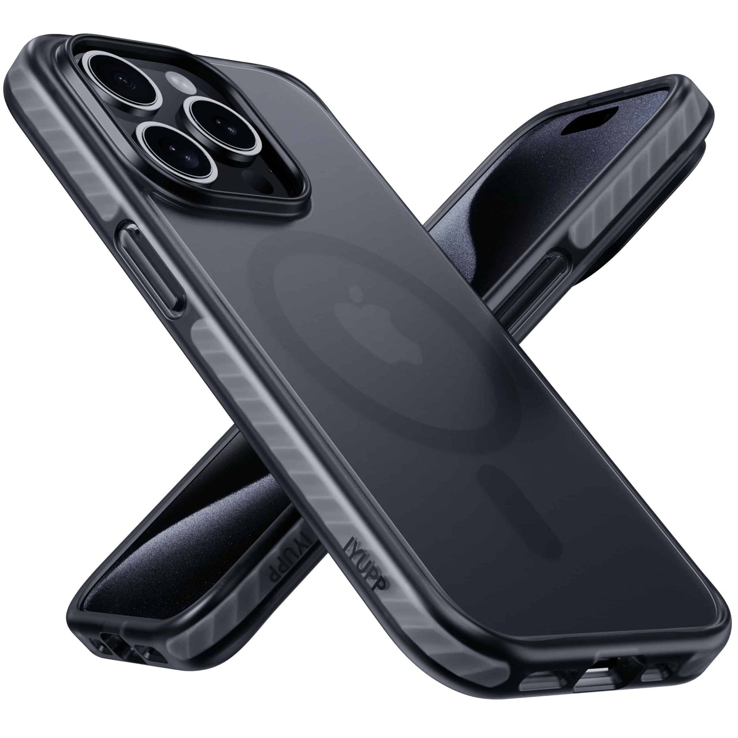 IYUPP Armor Hülle Case für iPhone 15 Pro mit MagSafe – Schwarz